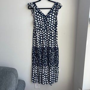LOFT Polka Dot Midi Dress